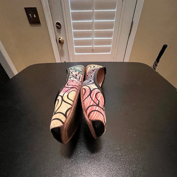 Coach portia size 8.5M multicolored ballet flat square toe - Picture 2 of 10